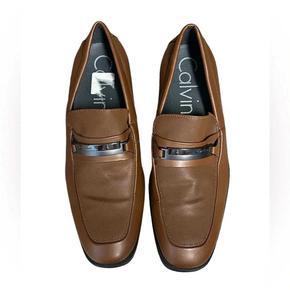 Calvin Klein Shoes Vegan Pebble Leather Slip On Loafers Brown • Used • Size: 10
